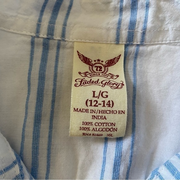 FADED Glory Button Down Top Size Large (12-14) - Picture 4 of 4